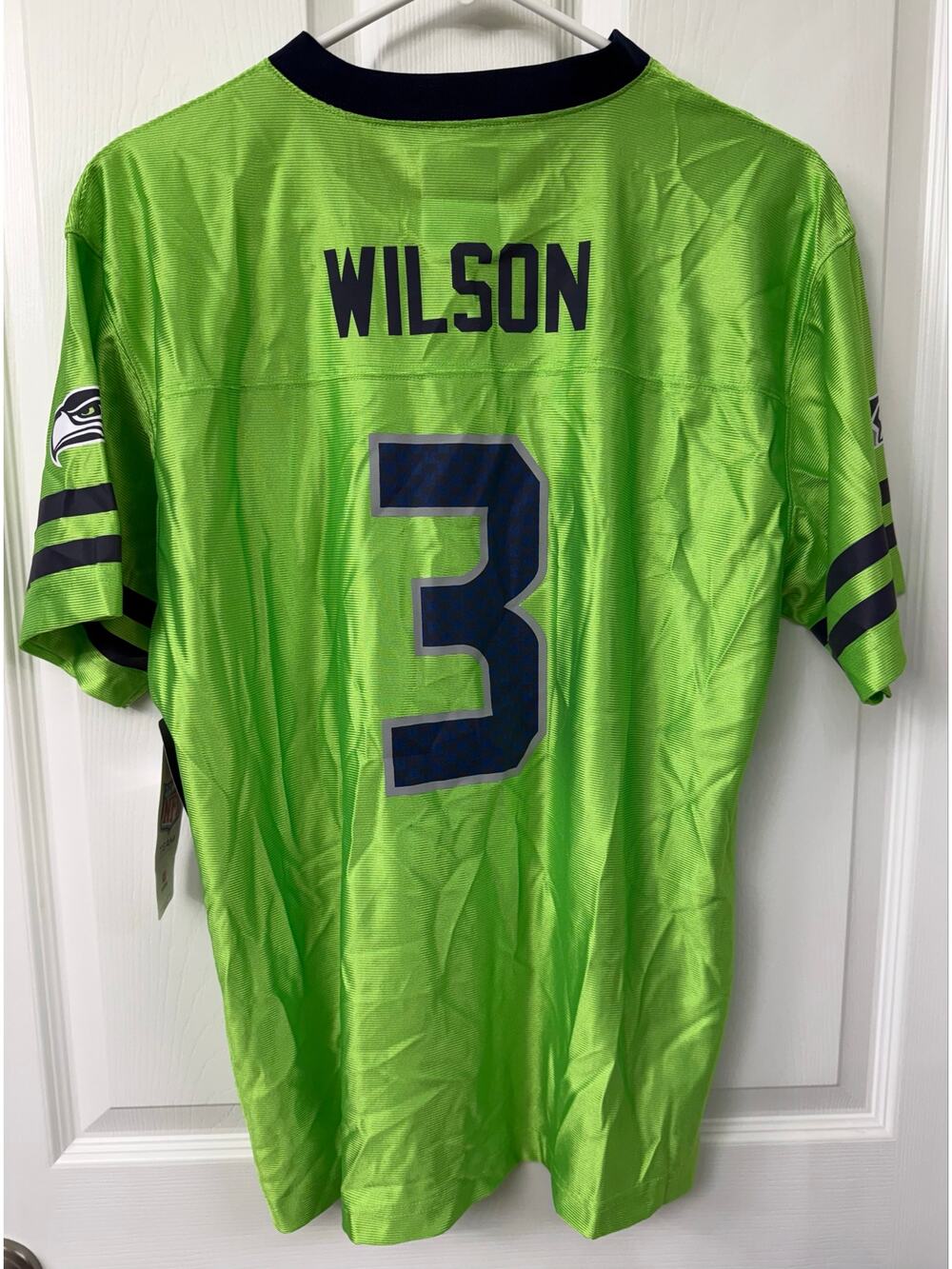 Russell Wilson Seattle Seahawks Color Rush jersey action green #3 NFL Y XL 18-20